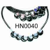 Colored Opal Beads Hematite Moon Pendant Beads Stone Chain Choker Fashion Women Necklace